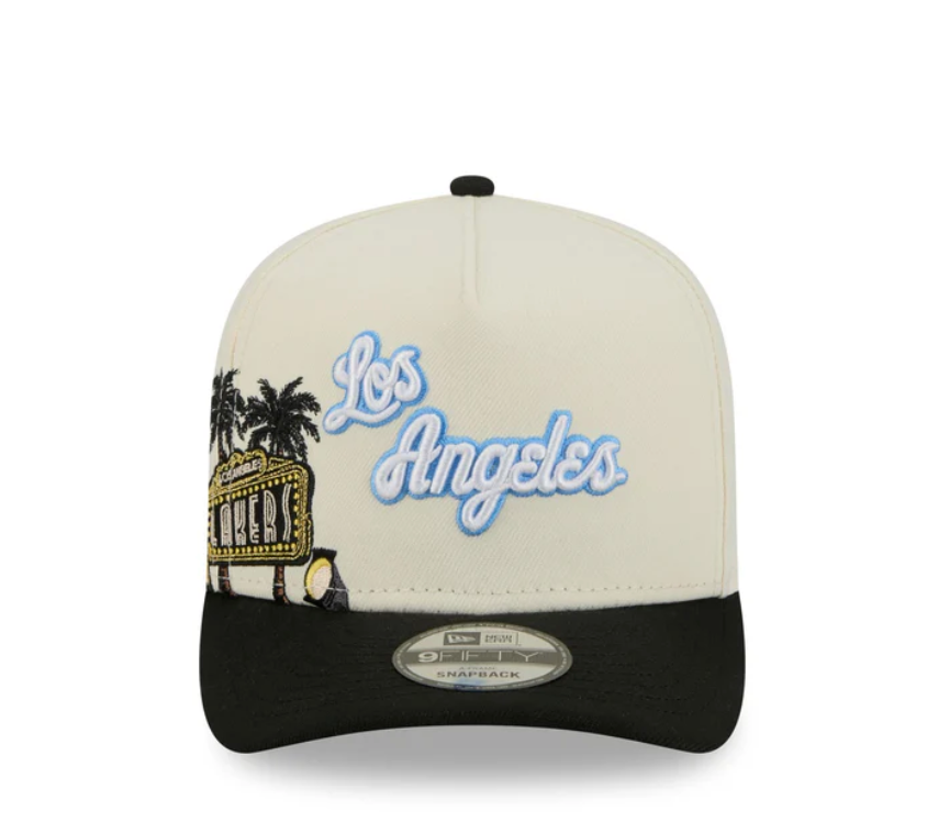 Los Angeles Lakers HWC Chrome White 9FIFTY A-Frame Snapback
