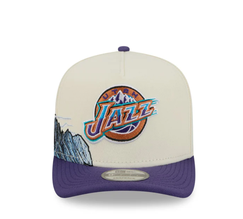 Utah Jazz HWC Chrome White 9FIFTY A-Frame Snapback