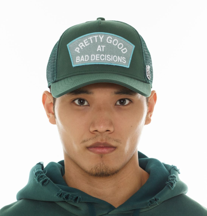 Cult of Individuality Green Pretty Good at Bad Decisions Trucker Hat