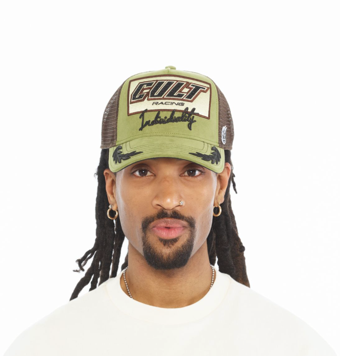 Cult of Individuality Green Cult Racing Trucker Hat