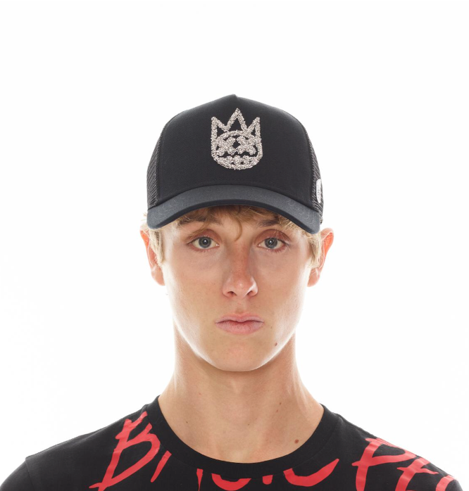 Cult of Individuality Black Silver Crystal Logo Trucker Hat