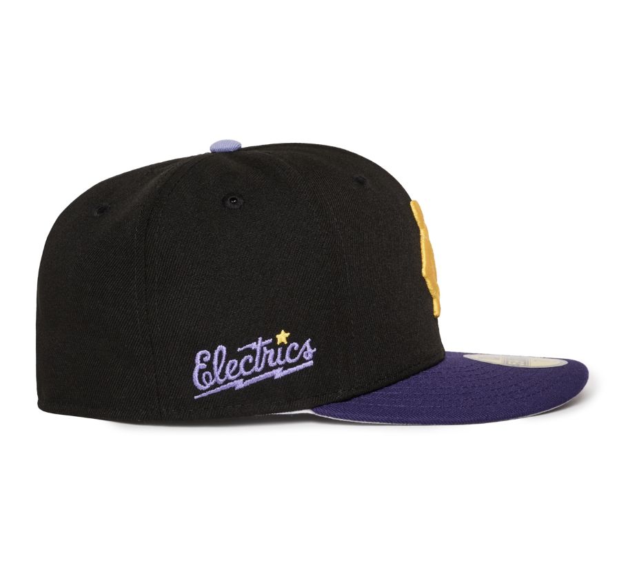GREAT FALLS ELECTRICS Black and Purple Yellow Logo