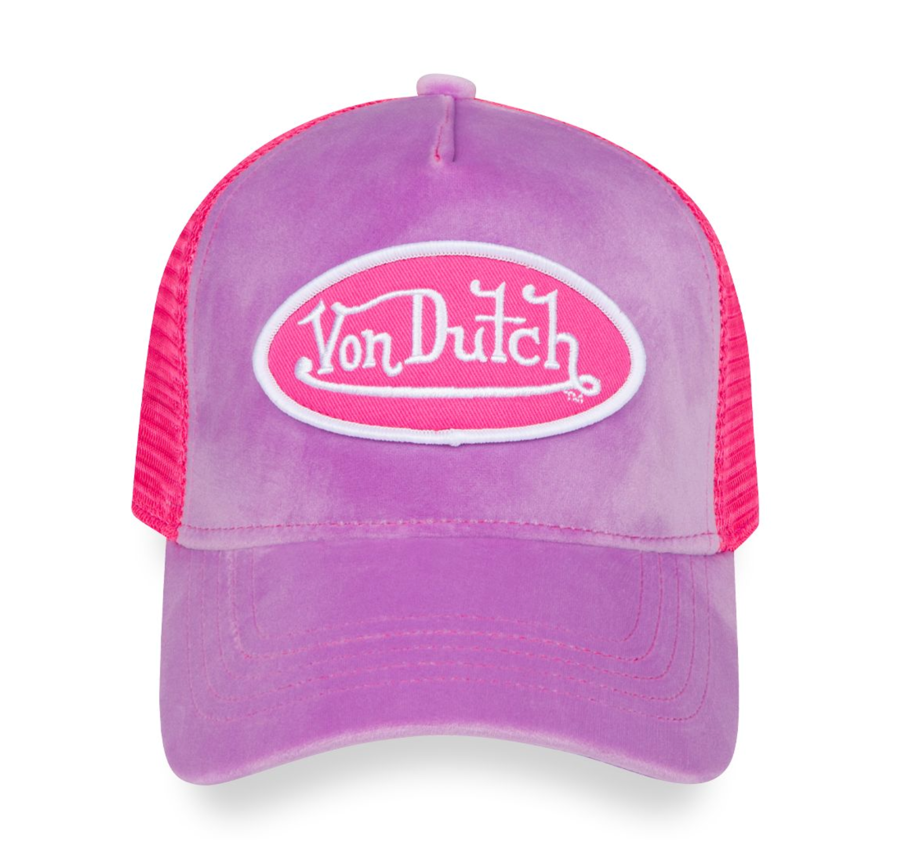 Von Dutch Hot Pink Velvet Trucker