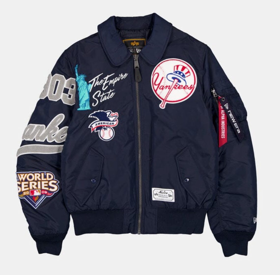 New York Yankees Alpha Industries X New ERA Navy Collared Bomber Jacket