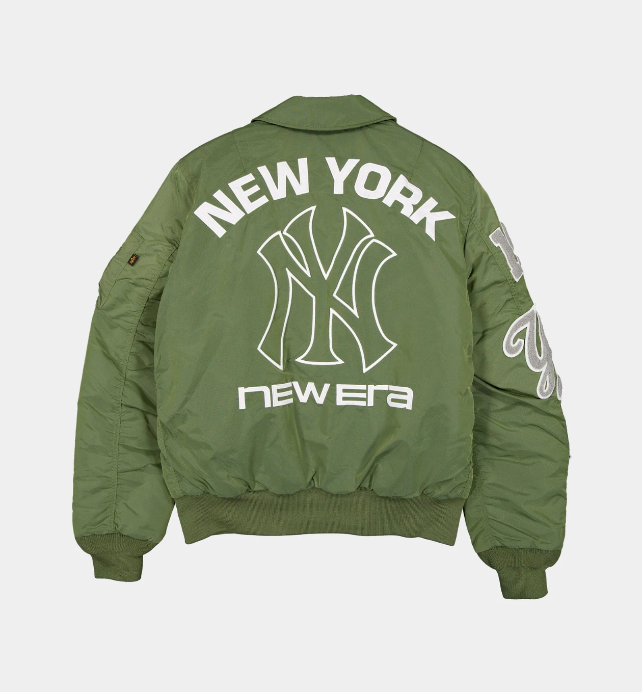 New York Yankees Green Alpha Industries COLLARED BOMBER JACKET