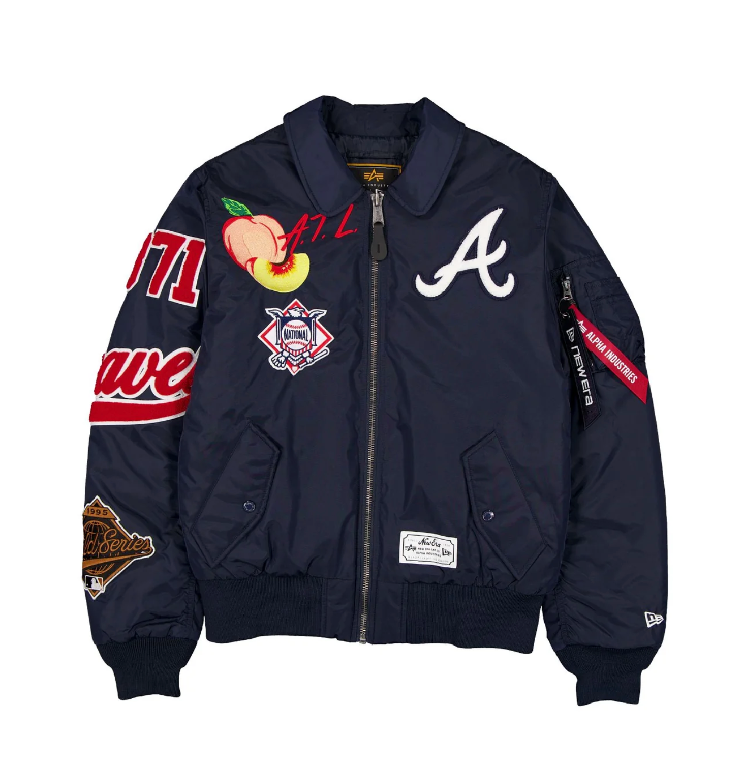 Atlanta Braves Navy Alpha Industries COLLARED BOMBER JACKET