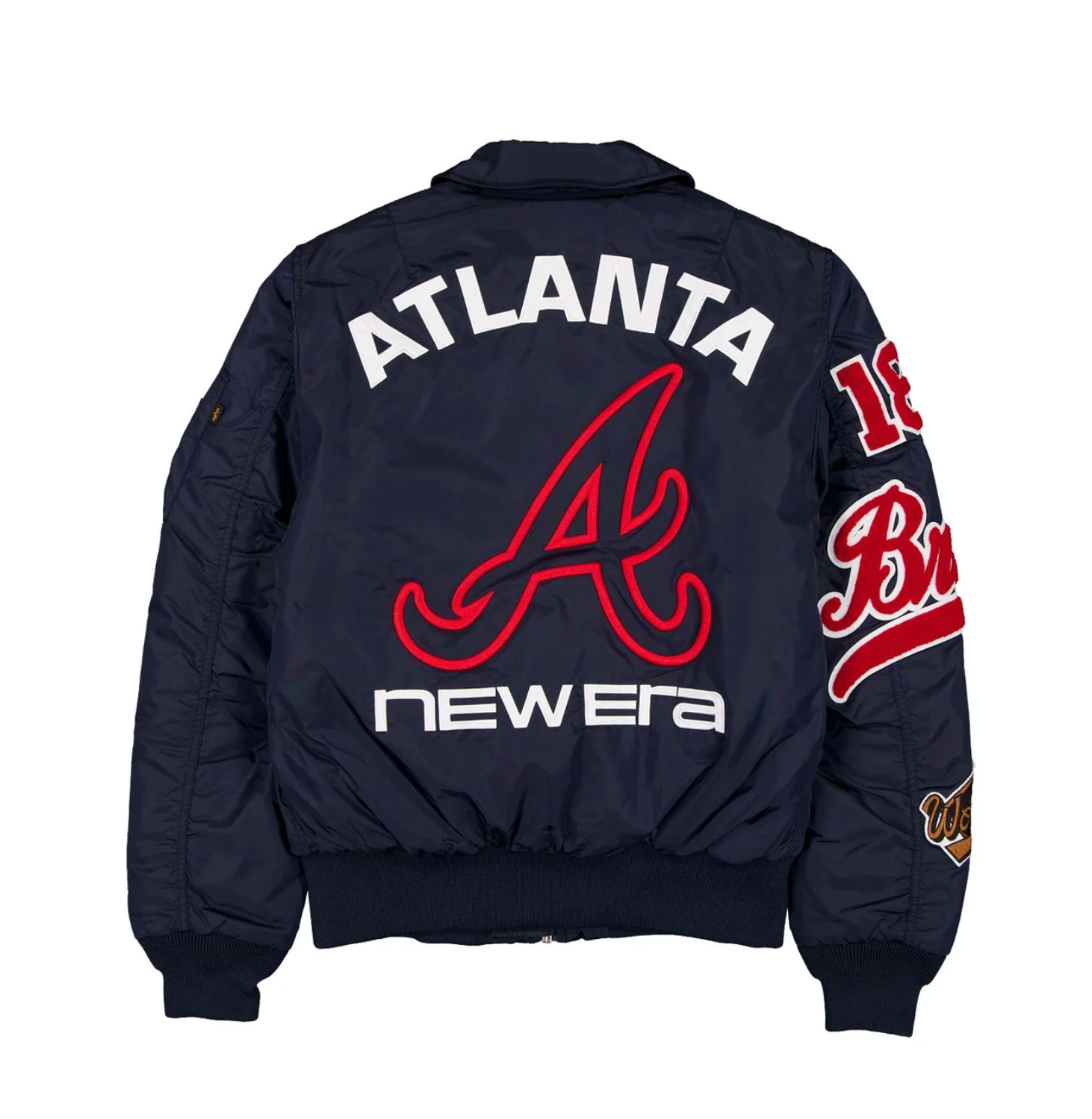 Atlanta Braves Navy Alpha Industries COLLARED BOMBER JACKET