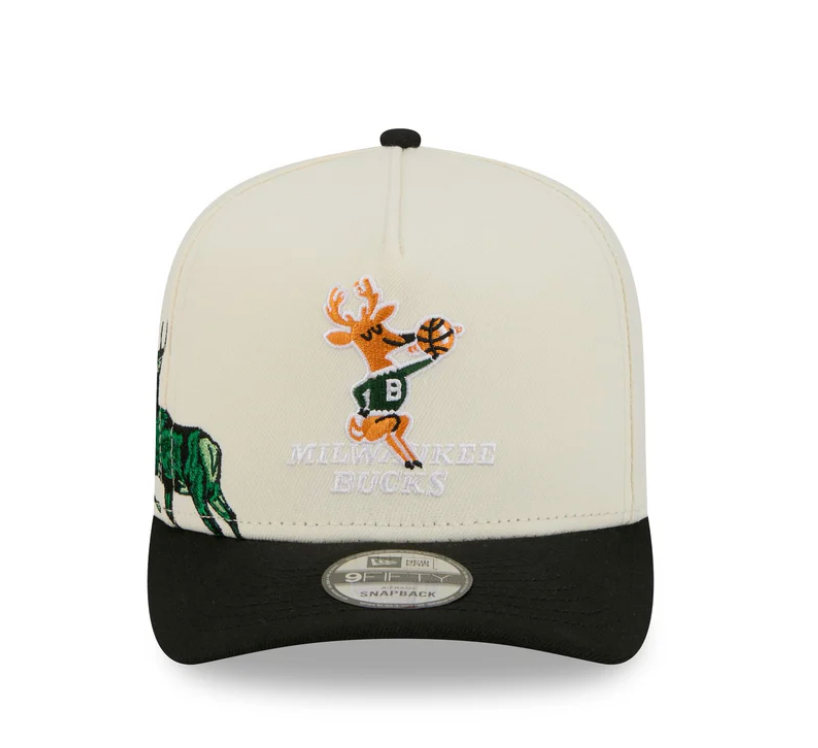 Milwaukee Bucks HWC Chrome White 9FIFTY A-Frame Snapback