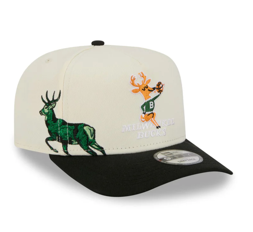 Milwaukee Bucks HWC Chrome White 9FIFTY A-Frame Snapback