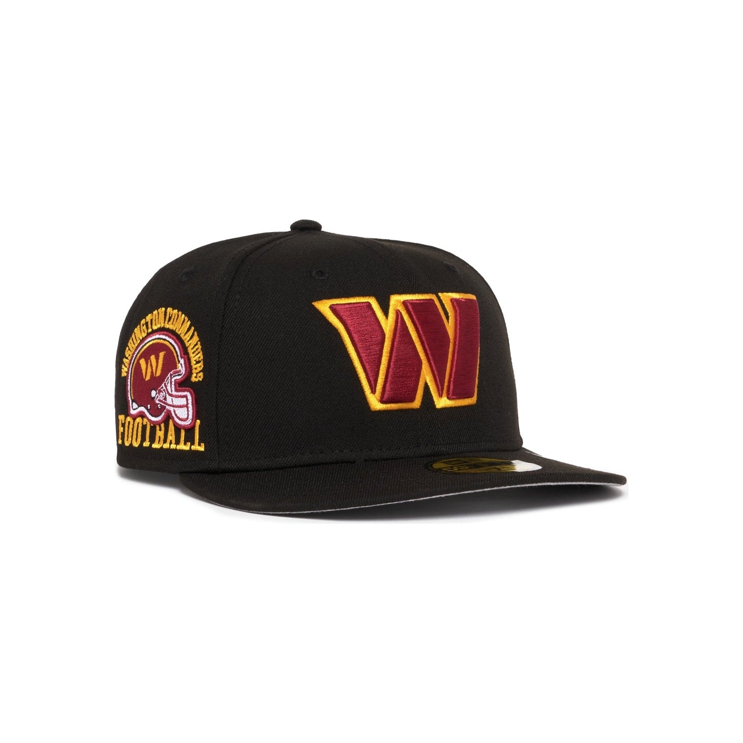 Washington Commanders All Black Helmet Patch Grey UV