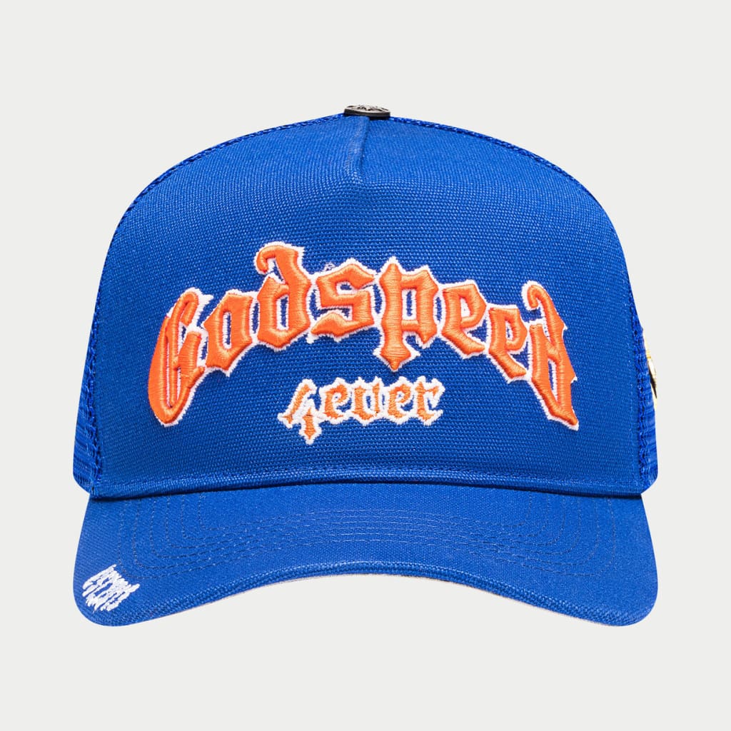 GODSPEED Forever Royal Blue & Orange Trucker Hat – CAP USA NYC