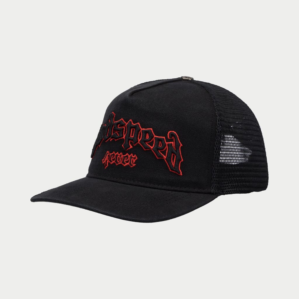 GODSPEED FOREVER TRUCKER HAT (VINTAGE BLACK/RED)