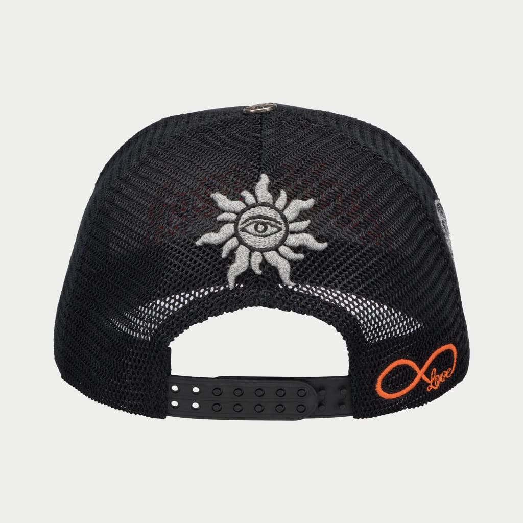 GODSPEED FOREVER TRUCKER HAT (VINTAGE BLACK/RED)