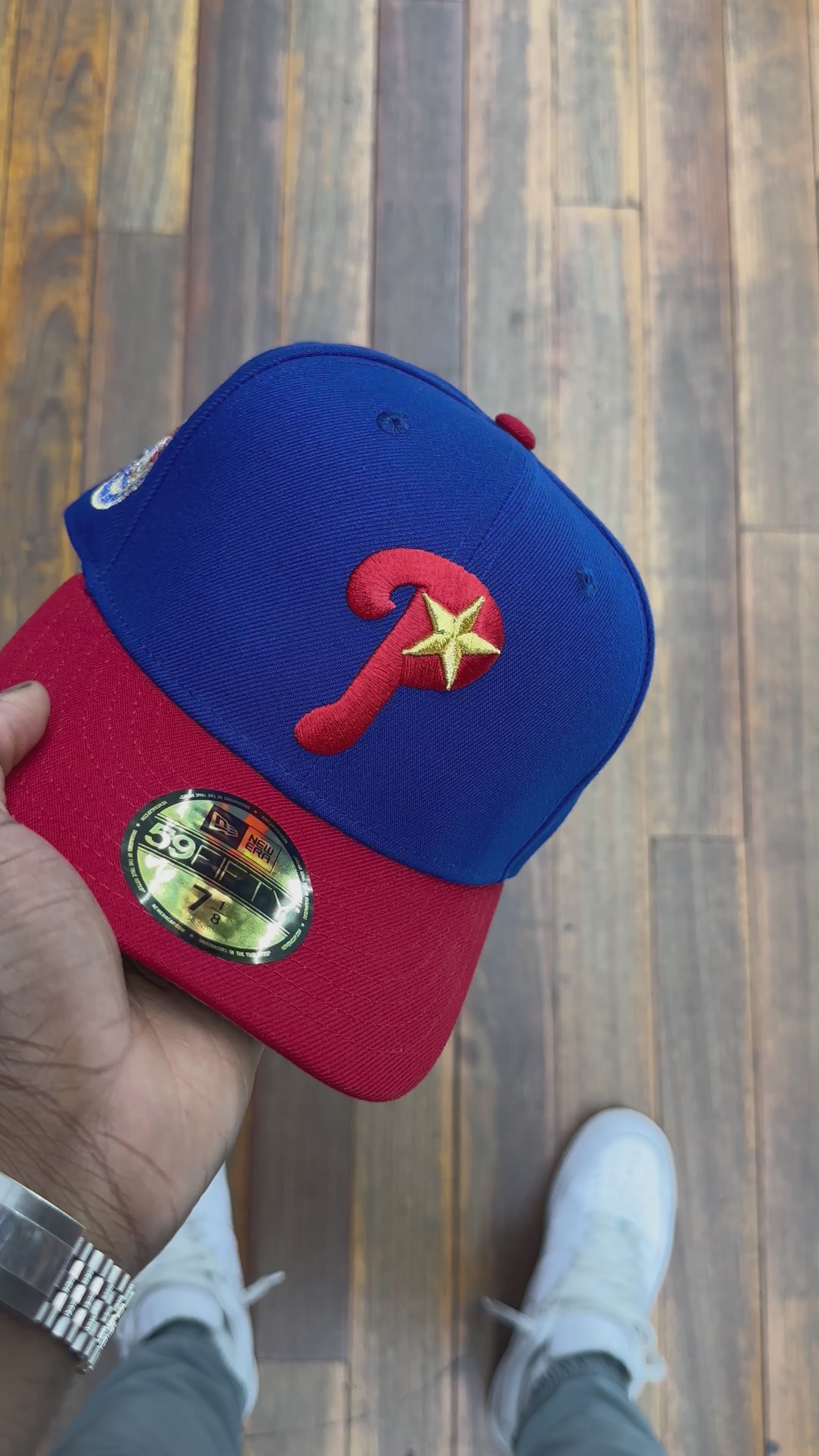 Philadelphia Phillies Royal Blue and Red Gold Star Vet Stadium