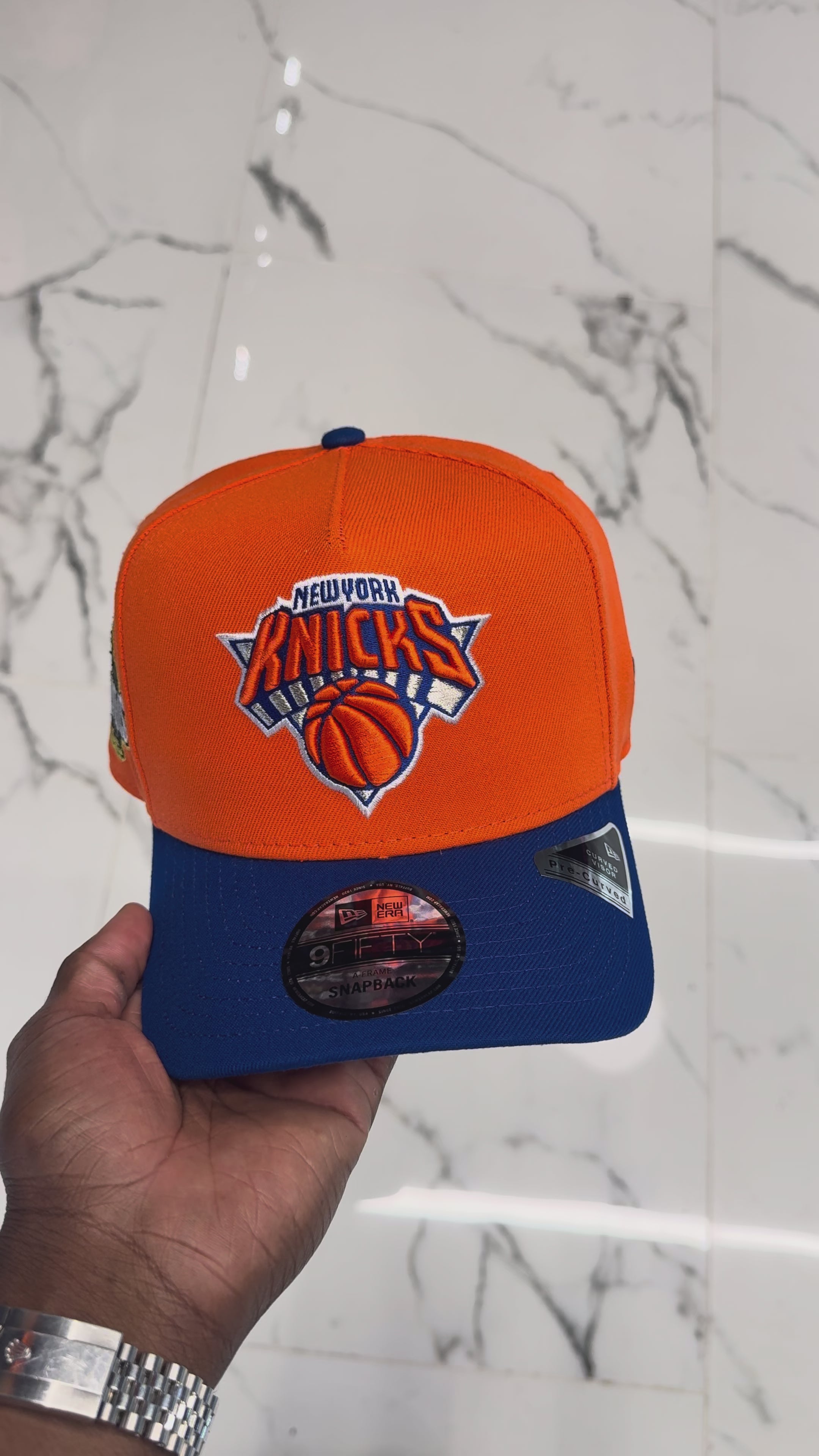 New York Knicks Orange and Blue 950 AFrame 2026 Champs Snap Back