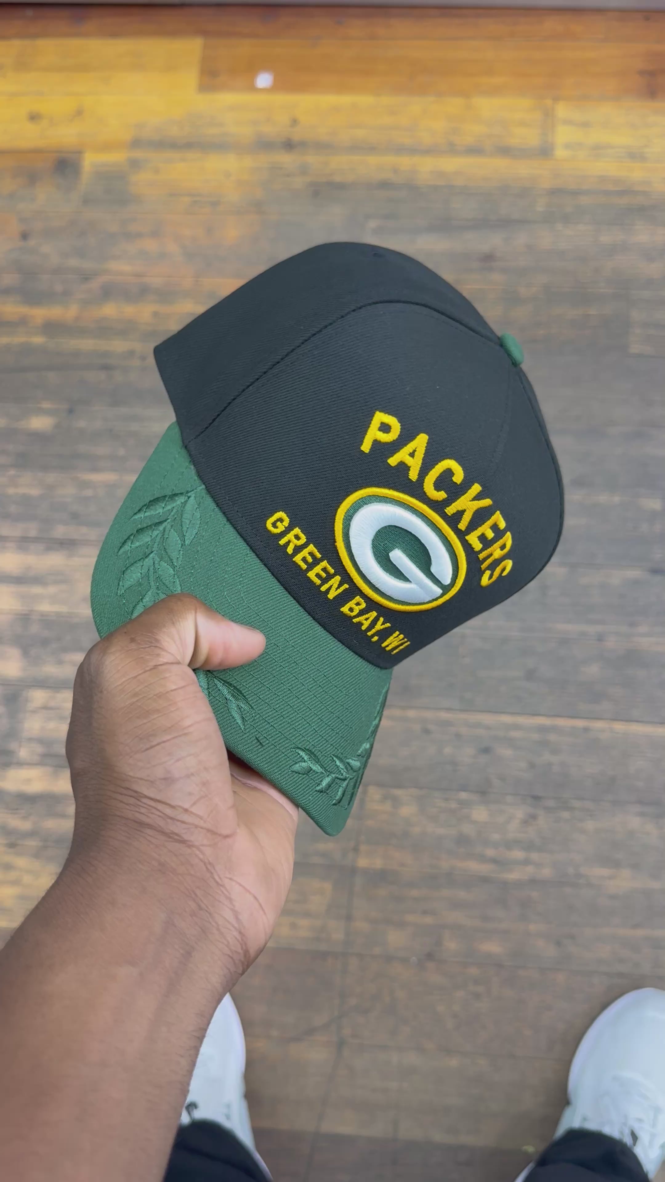 Green Bay Packers Black NFL25 DRAFT 950 AFrame Snap Back