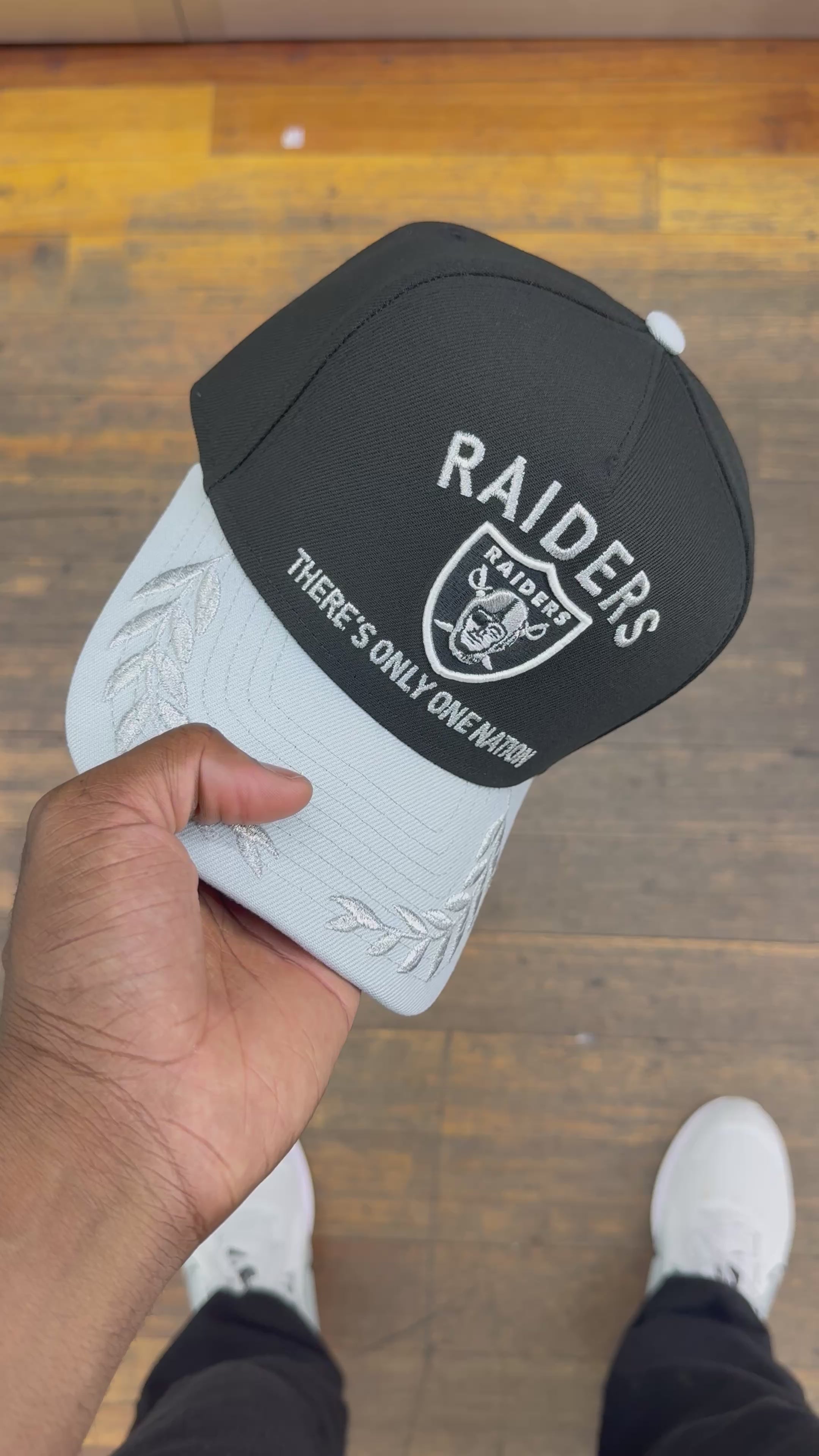 Oakland Raiders Black NFL25 DRAFT 950 AFrame Snap Back