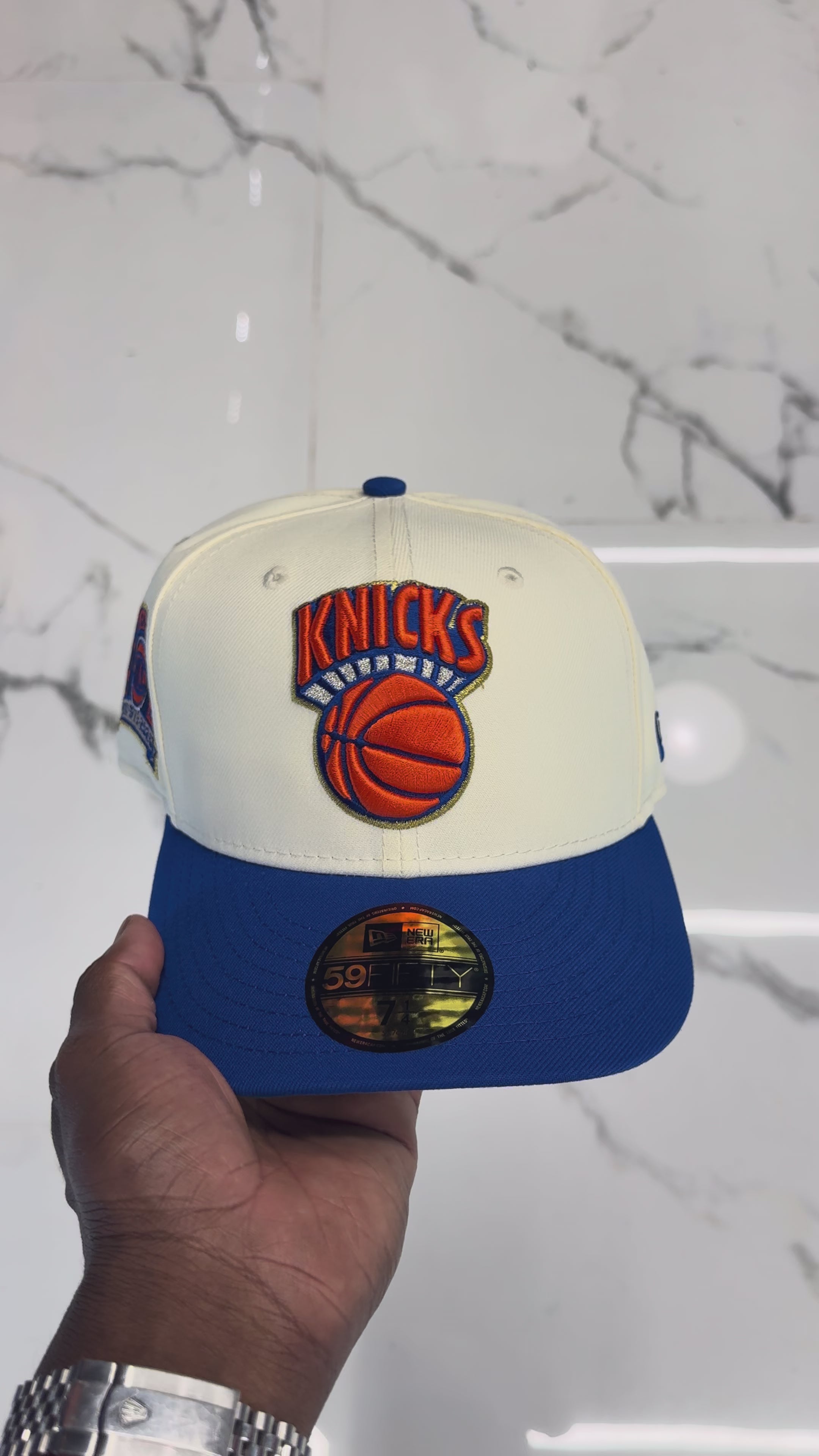 New York Knicks Creme and Royal 3X Champs