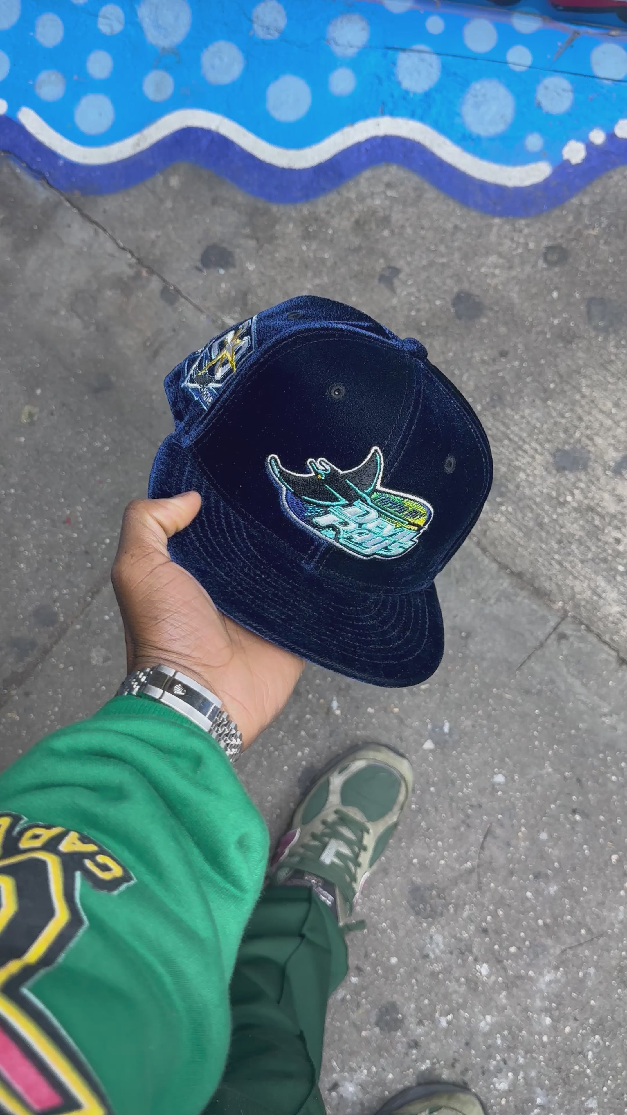 Tamp Bay Devil Rays All Royal Blue Velvet 20Th Anniversary