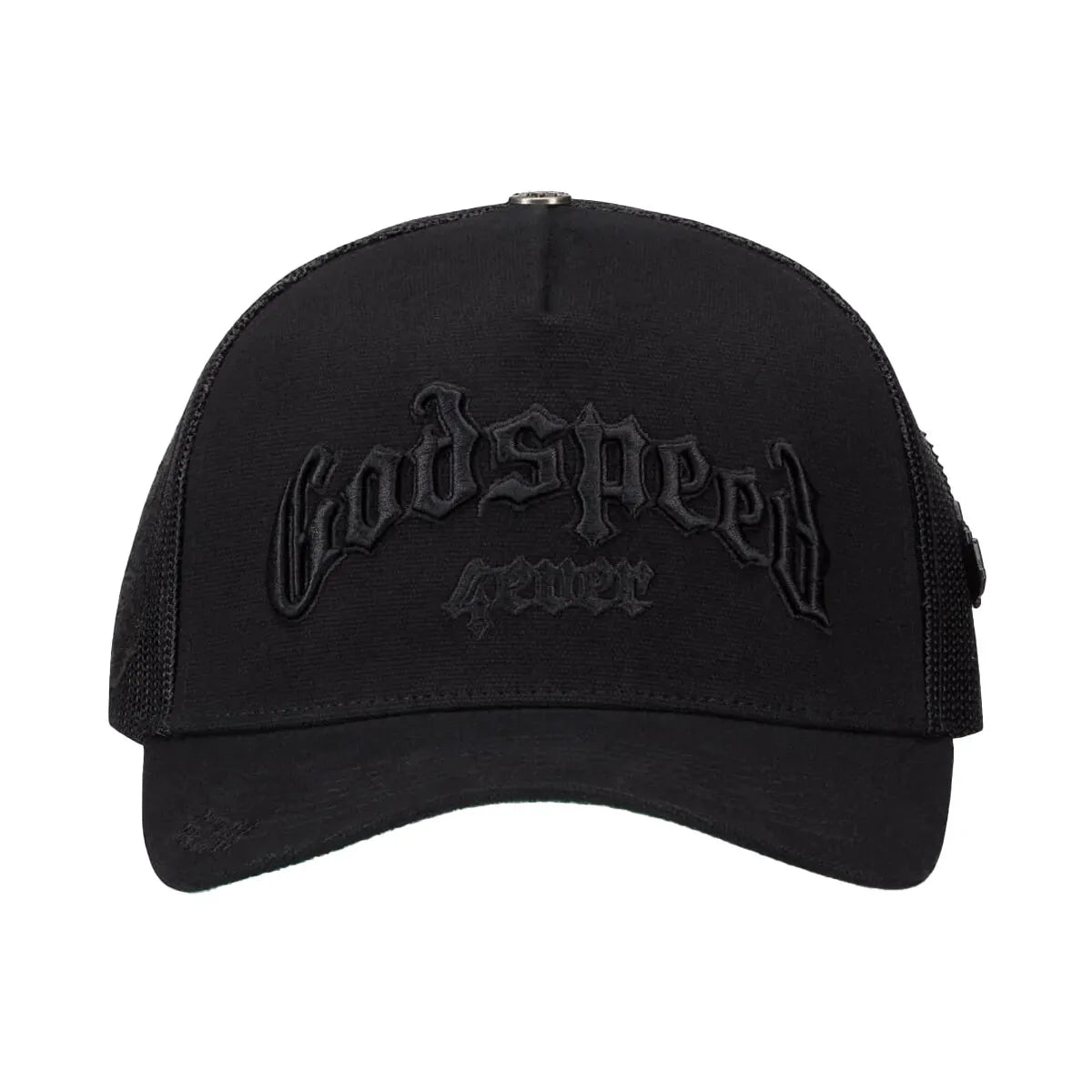 GODSPEED 4EVER BLACK ON BLACK TRUCKER GREEN BOTTOM