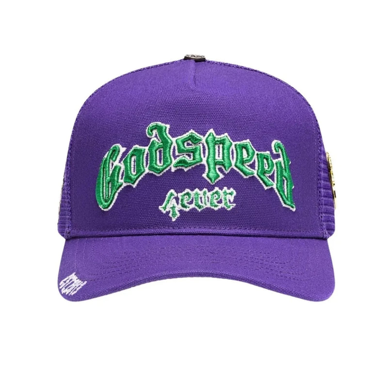 GODSPEED Forever All Purple w/ Green Logo Trucker Hat