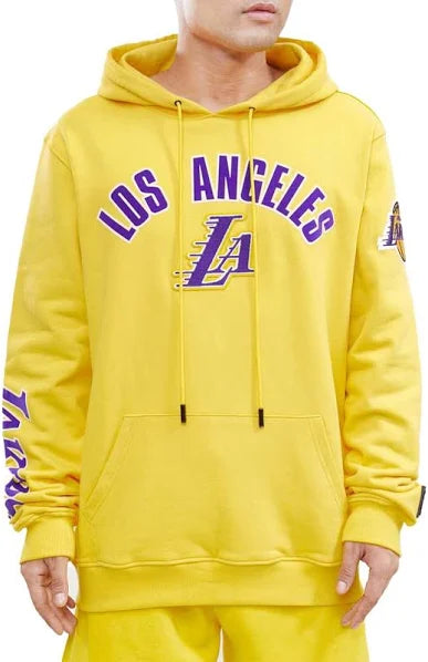 Los Angeles Lakers Yellow Stacked Hoodie