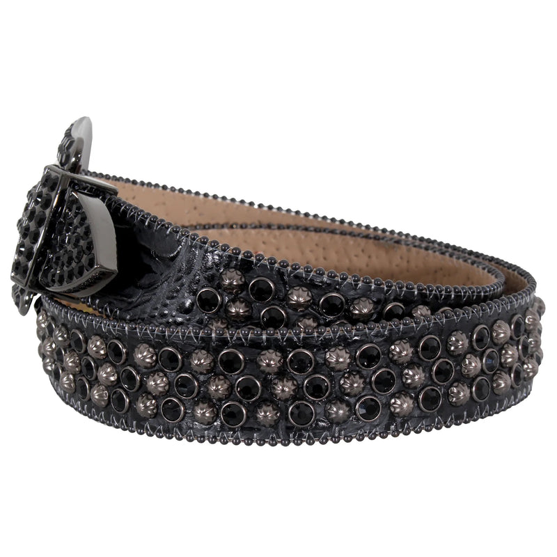 Rhinestone Belt Bb Simon Belt Black And Gold Bb Simon Swarovski