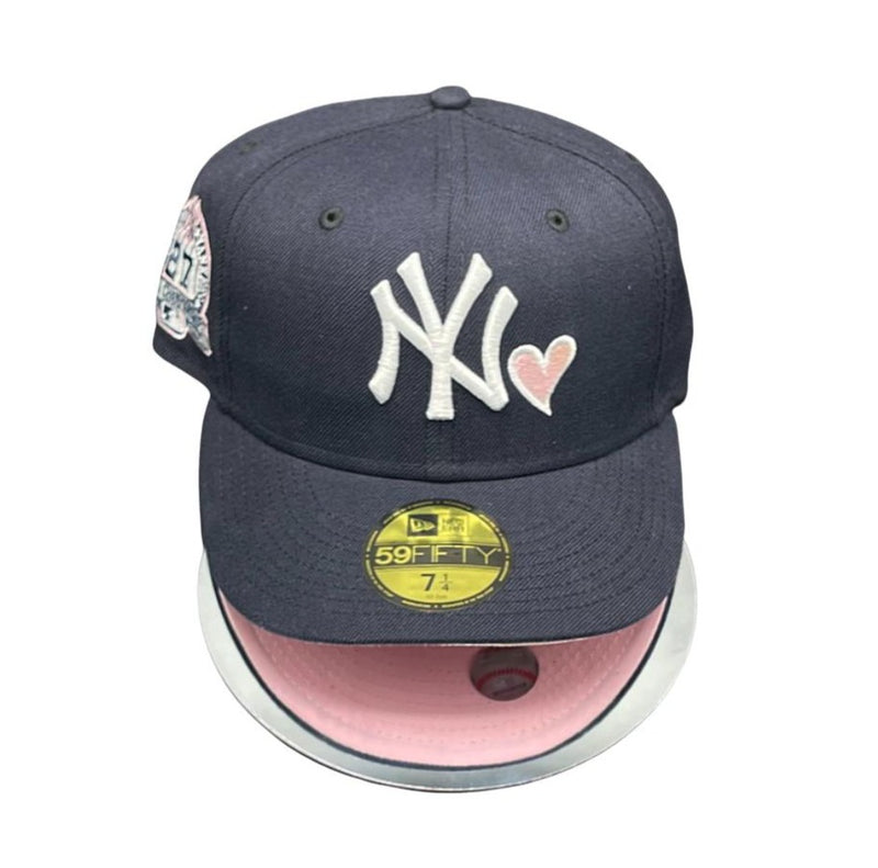 New York Yankees Navy Pink Heart 27X