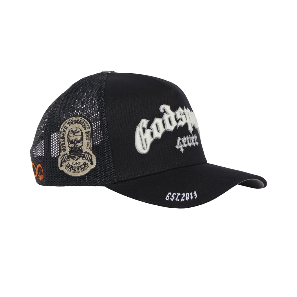 GODSPEED 4EVER BLACK TRUCKER HAT – CAP USA NYC GODSPEED 4EVER BLACK TRUCKER HAT – CAP USA NYC