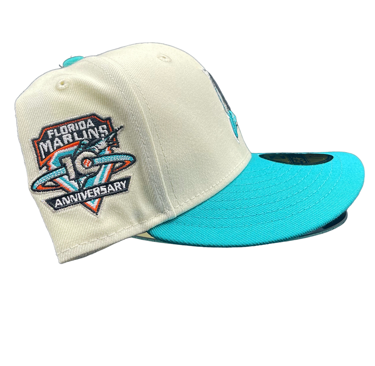 Florida Marlins Chrome & Teal Visor 10