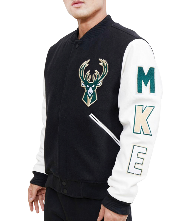 Milwaukee Bucks Black Varsity Jacket