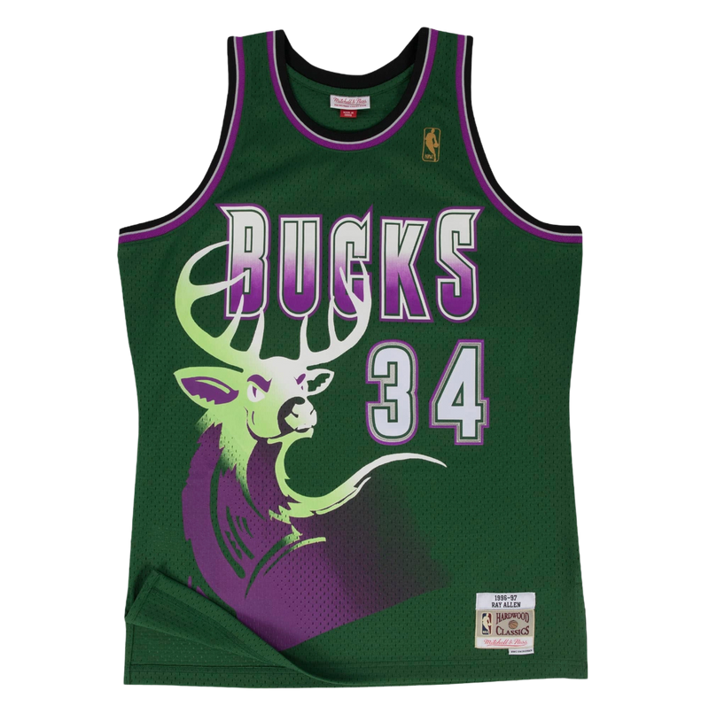 Mitchell Ness Milwaukee Bucks Alternate 1996 97 Ray Allen Swingman Jersey Dark Green